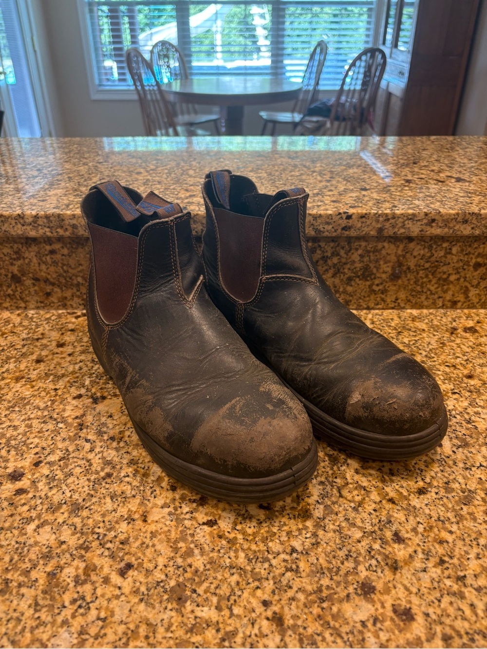 Blundstone Mens Brown Chelsea Work Boots Steel Toe US 12 Heavy Wear